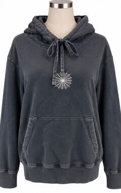 Citizens of Humanity The RealReal Spider Web Hoodie Charcoal Oversized Graphic L